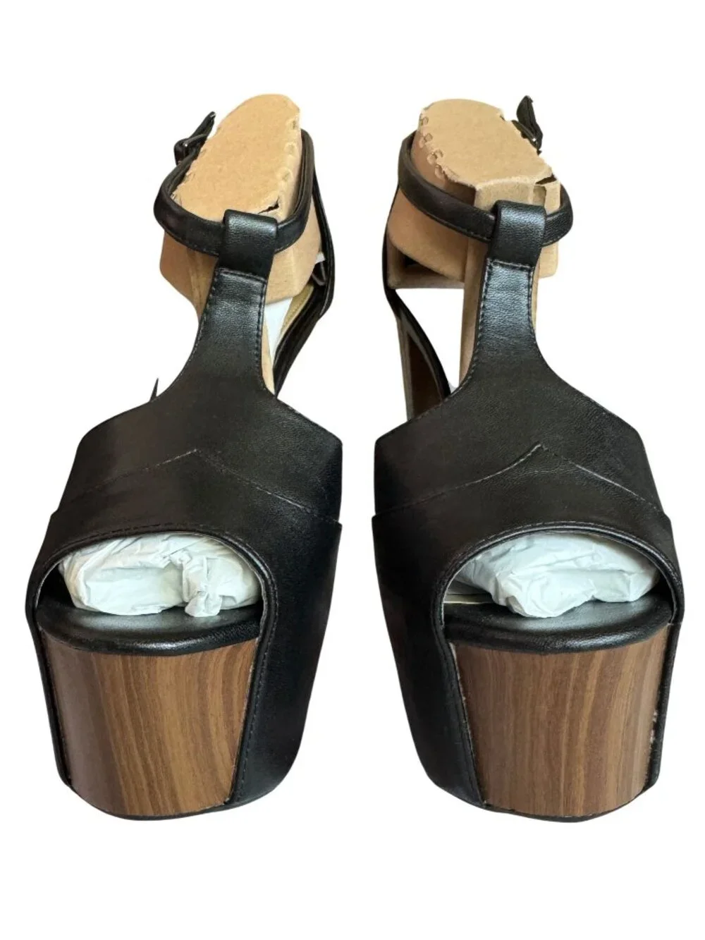 Jessica Simpson Dany T-Strap Platform Sandal Black 8M Never Worn w/ Box FLAW